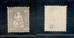 SVIZZERA - 1881 – 40 Cent Grigio (55) – Annullato (3.400) - Other & Unclassified