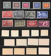 SVIZZERA - 1945 - Pax (447/459) - Serie Completa - Gomma Originale - Da Esaminare - Other & Unclassified