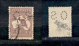 AUSTRALIA - 1913/1914 - 2 Shilling Servizio (28) - Perforato O.S. - Usato - Andere & Zonder Classificatie