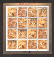 MACAO - 1985 - 25° Anniversario Museo Luis De Camoes (536/539) - Foglietto Con 16 Valori - Nuovo (700) - Other & Unclassified