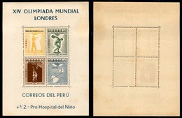 PERU' - 1956 – Foglietto XIV Olimpiadi Di Londra Soprastampato Melbourne (BF2) – Gomma Integra - Altri & Non Classificati