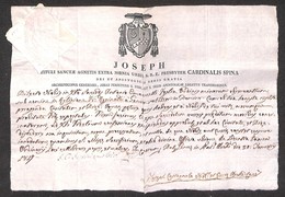 VARIE - 1817 - Sigillo Cardinalizio A Secco Su Documento - Chiavarello - Other & Unclassified