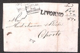 VARIE - 1825 - Lettera Da Livorno A Oporto Del 7.2.25 - Sonstige & Ohne Zuordnung