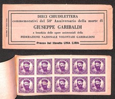 VARIE - Chiudilettera – Giuseppe Garibaldi – Libretto Con 10 Vignette - Other & Unclassified