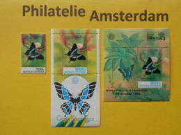 Indonesia 1993, FAUNA INSECTS BUTTERFLIES SCHMETTERLINGE VLINDERS PAPILLONS: Mi 1479, + Bl. 88 + Bl. 90, ** - Butterflies