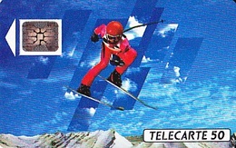 FRANCE  Télécarte   XVIème J.O. D' Hiver Ski Alpin   SC5 De 50 Unités De 12.1990 Tirage 500 000 Ex. - Olympische Spiele