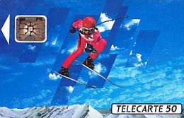 FRANCE  Télécarte   XVIème J.O. D' Hiver Ski Alpin   SC5 De 50 Unités De 04.1991 Tirage 4k Ex. - Olympische Spiele