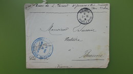 Lettre 1915 En Franchise Militaire De Bir Krémiss Cachet 4e Zouves Détachement D'Enchir Zériba Par Bouficha - Briefe U. Dokumente