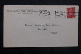 CANADA - Enveloppe Commerciale De Fort William Pour Toronto En 1934, Oblitération Plaisante - L 33412 - Cartas