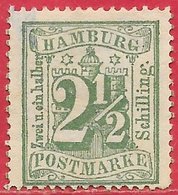 Hambourg N°16 2,5s Vert 1864-65 (*) - Hamburg