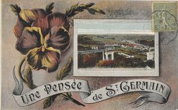 Souvenir - Une Pensée De St Saint-Germain En Laye - Panorama Et Sommet De L'Ascenseur - Carte LL - Souvenir De...