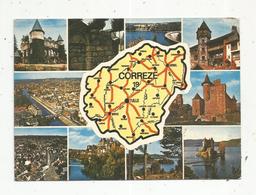 Cp, Carte Géographique , Multi Vues ,  19,  LA CORREZE ,  Voyagée 1977 - Cartes Géographiques