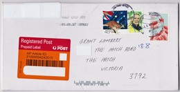 Australia 2017 Registered Domestic Letter With 45c Tatiana Grigorieva Pole Vaulter Olympics Tab - Cartas & Documentos