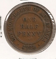 AUSTRALIA AUSTRALIE АВСТРАЛИЯ  HALF PENNY 1926  156 - ½ Penny