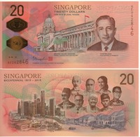 SINGAPORE  New $ 20 “just Issued”. Commemorative Polimer. Pnew     UNC - Singapur