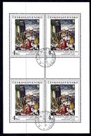 CZECHOSLOVAKIA 1984 National Gallery Paintings  4 Kc. Sheetlet Used.  Michel 2844 Kb - Blocs-feuillets