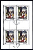 CZECHOSLOVAKIA 1984 National Gallery Paintings  4 Kc. Sheetlet Used.  Michel 2844 Kb - Hojas Bloque