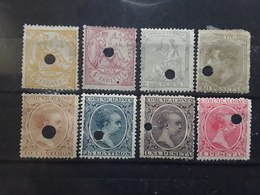 ESPAGNE / ESPANA / SPAIN / SPANIEN TELEGRAFOS ,1873 - 1889 Lot De 8 Timbres Perfores Dont No 149, 192, TB Cote 75 Euros - Télégraphe