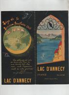 Lac D'Annecy 1949 Sevrier St Jorioz Duingt Doussard Talloires Veyrier Du Lac Menthon St Bernard - Dépliants Touristiques