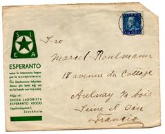 Lettre De Stockholm (27.06.1933) Pour Aulnay Sous Bois Esperanto SLEA - 1920-1936 Rouleaux I