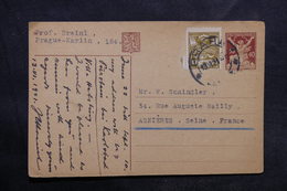 TCHÉCOSLOVAQUIE - Entier Postal + Complément De Prague Pour La France En 1921 - L 33642 - Cartoline Postali