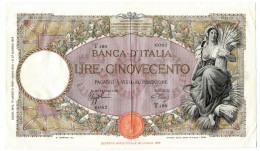 500 LIRE CAPRANESI MIETITRICE TESTINA FASCIO ROMA 16/08/1939 BB/SPL - Regno D'Italia - Altri