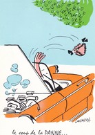 ILLUSTRATEURS.CPA. HUMOUR.  ILLUSTRATION LASSALVY . SÉRIE CONDUITE AUTO.  "  LE COUP DE LA PANNE.." . - Lassalvy