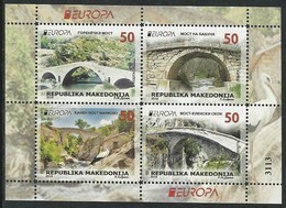 MACEDONIA/ MAKEDONIA/ MAKEDONIEN -EUROPA 2018 - "PUENTES.- BRIDGES - BRÜCKEN - PONTS".- HOJITA BLOQUE Del CARNET - 2018