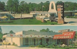 Perry Florida, Skylark Motel Restaurant, MCM Architecture Design, C1960s Vintage Postcard - Andere