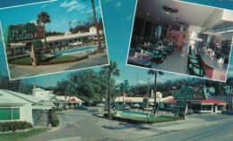 St. Augustine Florida, Palms Congress Inn Lodging, Lunch Counter Cafe, C1950s Vintage Postcard - St Augustine