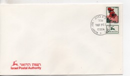 Cpa.Timbres.Israël.1994.Beit Lahiya.Israel Postal Authority  Timbre Anémones - Unused Stamps (without Tabs)