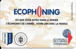 CARTE-PREPAYEE-MILITAIRE- ECOPHONING-DIVISION TRIDANT-BEIGE-PALE-20000Ex-TBE -  Cartes à Usage Militaire