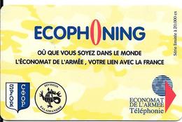 CARTE-PREPAYEE-MILITAIRE- ECOPHONING-DIVISION SALAMANDE-JAUNE-PALE-20000Ex-TBE -  Cartes à Usage Militaire