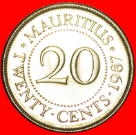 + PORTRAIT (1987-2016): MAURITIUS ★ 20 CENTS 1987 MINT LUSTER! LOW START ★ NO RESERVE! - Mauritius