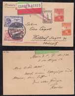 Mexico 1930 Airmail Uprated Stationery Card To WALDORF Germany - Mexique