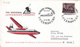 Luxembourg 1965 - Vol Inaugural Luxembourg-Londres (7.109) - Covers & Documents