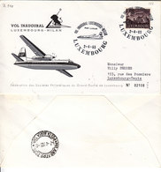 Luxembourg 1965 - Vol Inaugural Luxembourg-Milan (7.110) - Brieven En Documenten