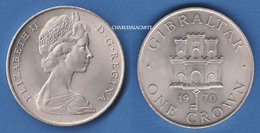 GIBRALTAR 1970 CROWN  CUPRO-NICKEL CASTLE 3 TOWERS KEY QE II SPLENDID CONDITION PLEASE SEE SCAN - Gibraltar