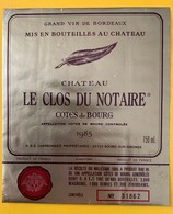 10810 - Château Le Clos Du Notaire 1985 Côtes De Bourg - Cahors