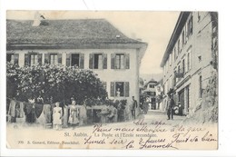 23043 - St-Aubin La Poste Et L'Ecole Secondaire + Cachet Bayards 1903 - Les Bayards