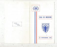 Menu , 11 NOVEMBRE 1963 (Armistice),  Ville De BRESSUIRE ,  Deux Sèvres ,  2 Scans , Frais Fr 1.75 E - Menus