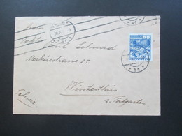 Österreich 1936 Volkstrachten Nr. 581 EF Wien - Winterthur Schweiz Auslandsbrief Maschinenstempel Falsch Und Tagesstempe - Covers & Documents