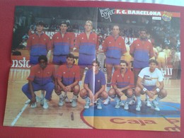ANTIGUO POSTER BALONCESTO LOS RECORDS DEL BASKET BALL FÚTBOL CLUB BARCELONA ESTUDIANTES 85 86 ESPAÑA SPAIN BASKETBALL VE - Autres & Non Classés
