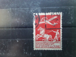 DANMARK / DANEMARK Poste Aérienne Luftpost 1925, Yvert No 3, 25 O Vermillon Obl TB Cote 60 Euros - Luftpost