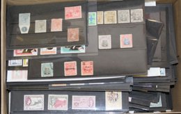 MISCELLANEOUS ACCUMULATION In A Box Containing Mainly British Commonwealth Material On Black Display Cards, Many QEII In - Andere & Zonder Classificatie