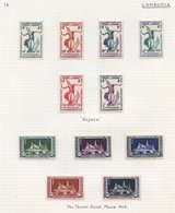 SOUTH EAST ASIA M Collection On Leaves From Cambodia 1951-64 (216 Stamps + 6 M/S), Also Laos 1951-76 (226 Stamps & 5 M/S - Altri & Non Classificati