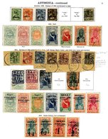 ABYSSINIA 1894-1936 M & U Collection Incl. 1911 Provisional Issue Set Of 7 VFU Each On A Separate Piece, 1917 Coronation - Autres & Non Classés