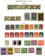 CZECHOSLOVAKIA 1918-1936 Complete Apart From 4 Stamps, Mainly M A Few FU Incl. 1918 Embossed Arc Roulette Set, 1919 Diag - Sonstige & Ohne Zuordnung