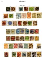 DENMARK 1851-1935 M & U Complete Collection Incl. 1851-54 2 R.B.S & 4 R.B.S U, 1915 Surcharges 80o On 8o & 80o On 12o FU - Autres & Non Classés
