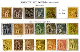 FRENCH COLONIES General Issues 1859-1881 Collection Mainly M With 1859-70 To 80c (20c & 40c U), 1870 To 80c (exc. 5c), 1 - Andere & Zonder Classificatie